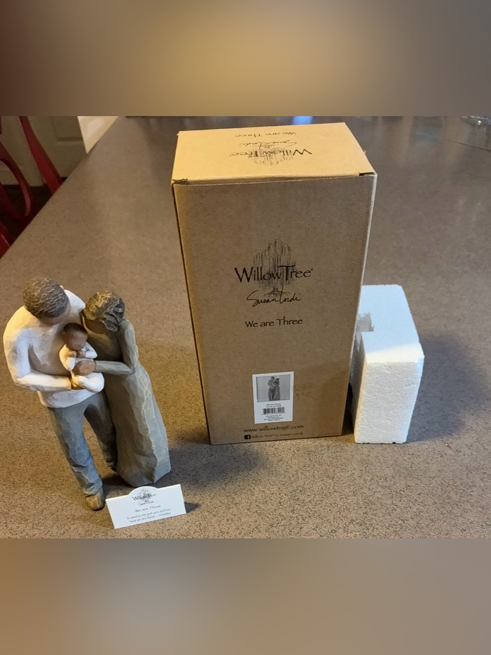 Willow Tree We Are Three Figurine - Gray and Cream Family Sculpture